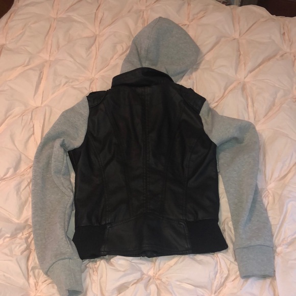 Faux Leather Jacket/Sweatshirt - Picture 2 of 4
